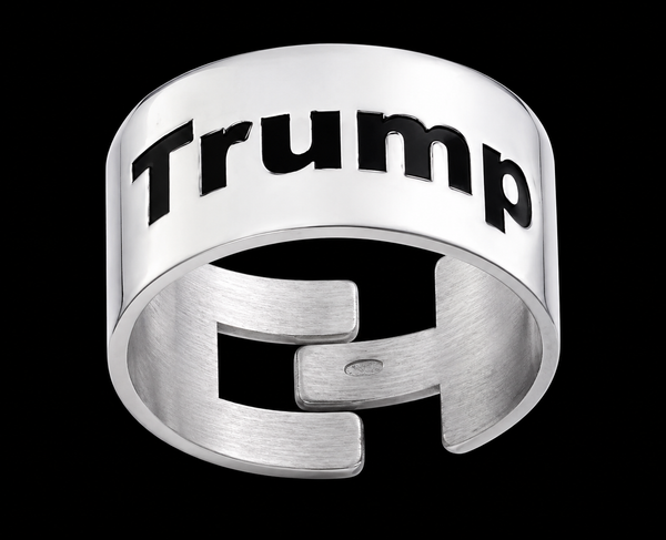 WIDE BAND MEN'S TRUMP ADJUSTABLE STERLING SILVER RING