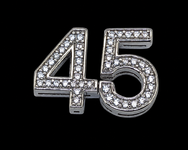 FANCY #45 PIN WITH 45 CZ's IN STERLING SILVER Only $119.95