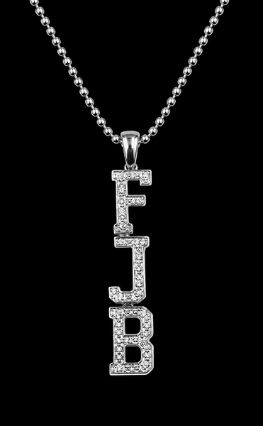 MEN'S Large FJB  2" Must Own Quality Piece  Solid 925 Silver 15-Genuine White Zircons  or Diamonds
