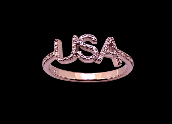 Ladies 10-Diamond Rose Gold plated Solid Silver Ring  Only $99.95