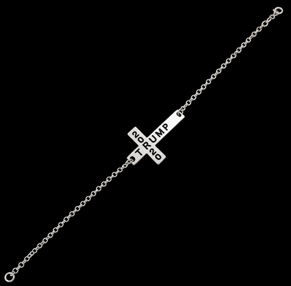 Trump 2020 Cross Womens Silver bracelet