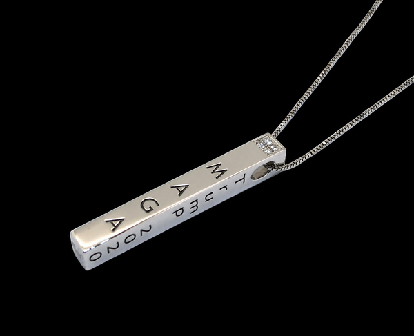 Laser Engraved MAGA/Trump2024/USA Heavy solid Silver pendant with 8-Diamonds