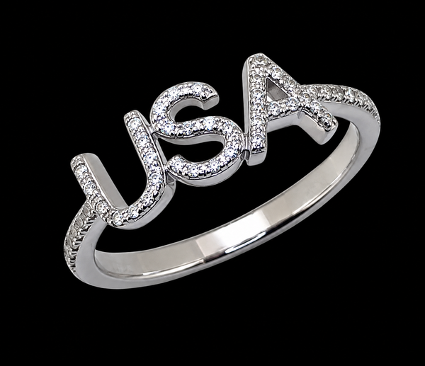 USA Silver 10- Diamond Ring  Compare at $129.95 Only $99.95