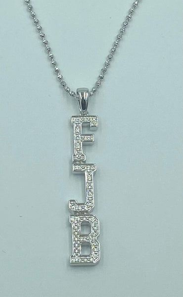 MEN'S Large FJB  2" Must Own Quality Piece  Solid 925 Silver 15-Genuine White Zircons  or Diamonds