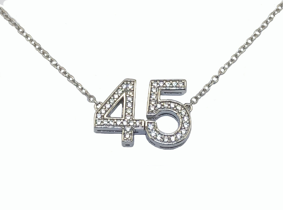 # 45 Stunning 45 Stone CZ Necklace in Sterling Silver with 16-18" Adjustable Chain