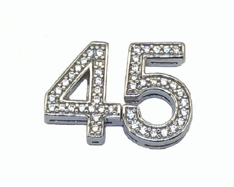 FANCY #45 PIN WITH 45 CZ's IN STERLING SILVER Only $119.95