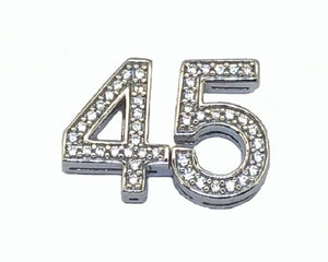 BRAND NEW!! FANCY #45 DIAMOND PIN WITH 45 DIAMONDS IN STERLING SILVER
