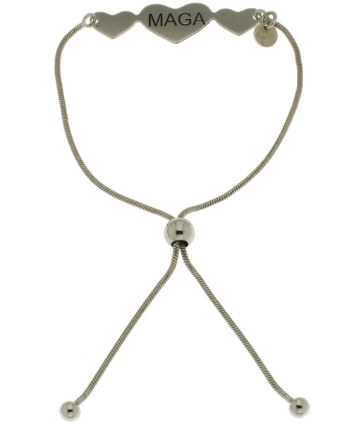 MAGA Adjustable Bollo Sterling Silver Bracelet