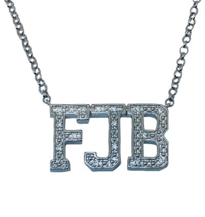 FJB "WE DID IT AGAIN"    A Must Own Quality Piece  Solid 925 Silver 15-Genuine White Zircons  or Diamonds