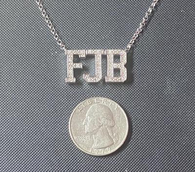FJB "WE DID IT AGAIN"    A Must Own Quality Piece  Solid 925 Silver 15-Genuine White Zircons  or Diamonds