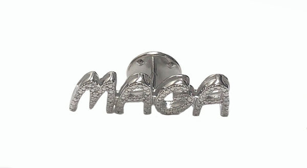 AS SEEN ON FOX & FRIENDS "MAGA PIN" in Silver with 8 Diamonds  Only $89.95