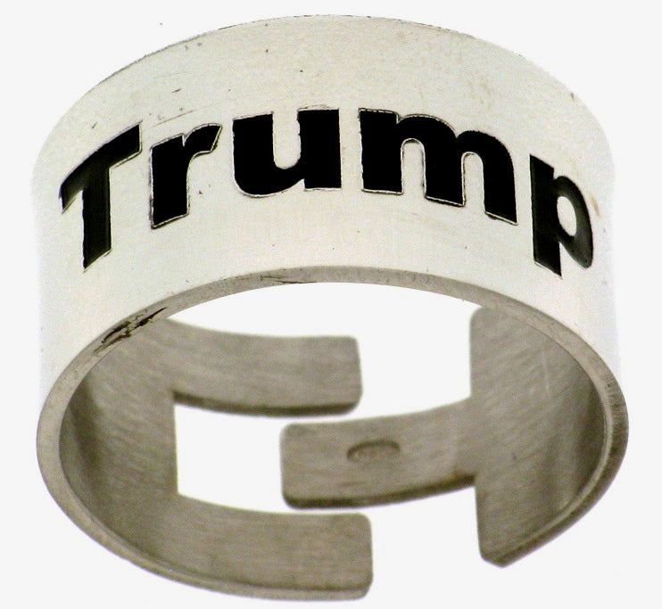 WIDE BAND MEN'S TRUMP ADJUSTABLE STERLING SILVER RING