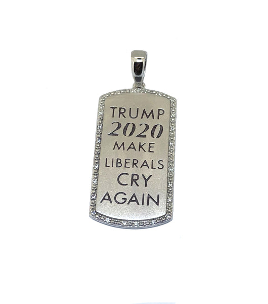 Large 24 Diamond Solid Sterling Silver Dog Tag $289.95