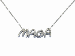 Stunning MAGA Diamond Silver Necklace  Our Best Seller $99.95