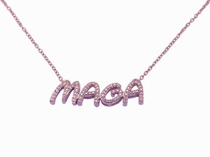 Rose Gold Plated over Silver Stunning MAGA Necklace with 8 Diamonds only $99.95