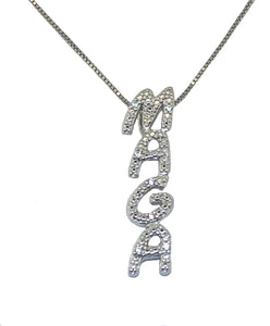 MAGA Silver 8-Diamond Pendant