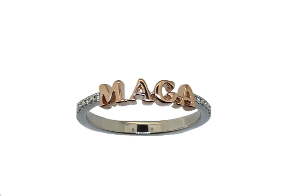 MAGA Silver ring with 6-Diamonds