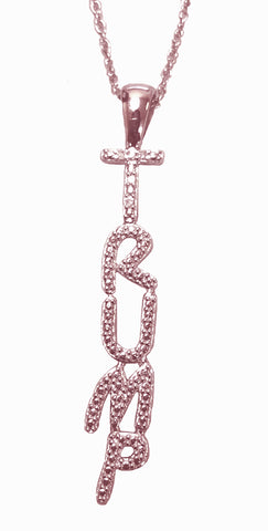 T-R-U-M-P Pendant Rose Gold Plated - Solid Silver 3- Genuine Diamonds