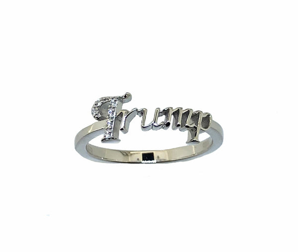 Trump  Ring With 6- Diamonds In Sterling Silver